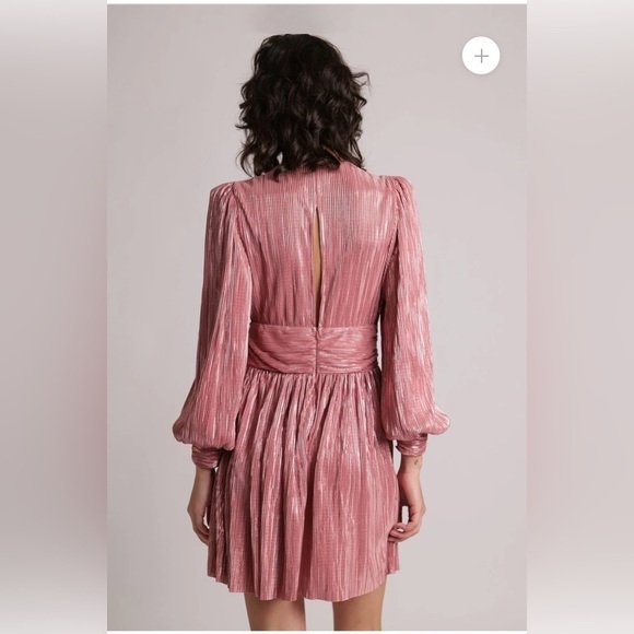 Sabina Musayev Golda Pleated Mini Dress in Rose Gold - Picture 3 of 14